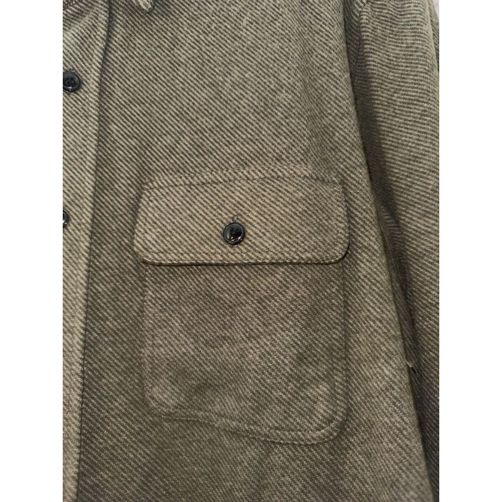 Faherty Olive Herringbone Casual Button-Down Shirt - image 7